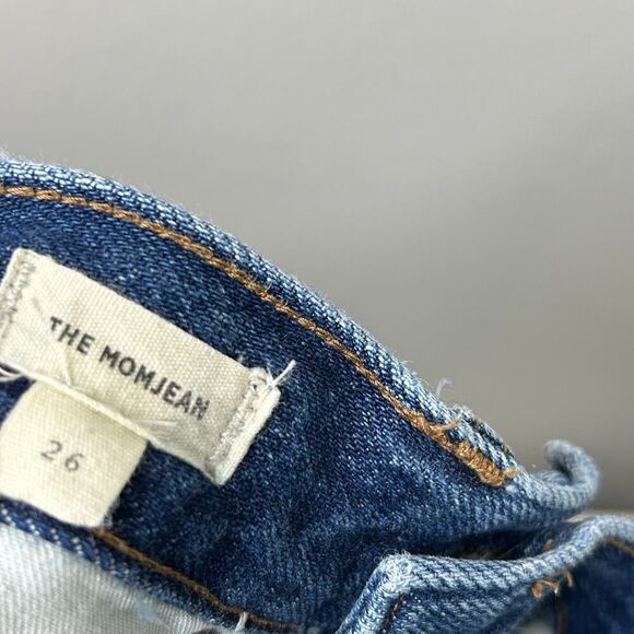 Madewell The Mom Jean Downey Wash Distressed High Rise Ankle Womens 26 - Picture 6 of 10